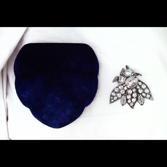 *ULTRA RARE* 1930s Large EISENBERG Vtg BEE Art Deco Double Pin Rhinestone Brooch - Picture 13 of 13